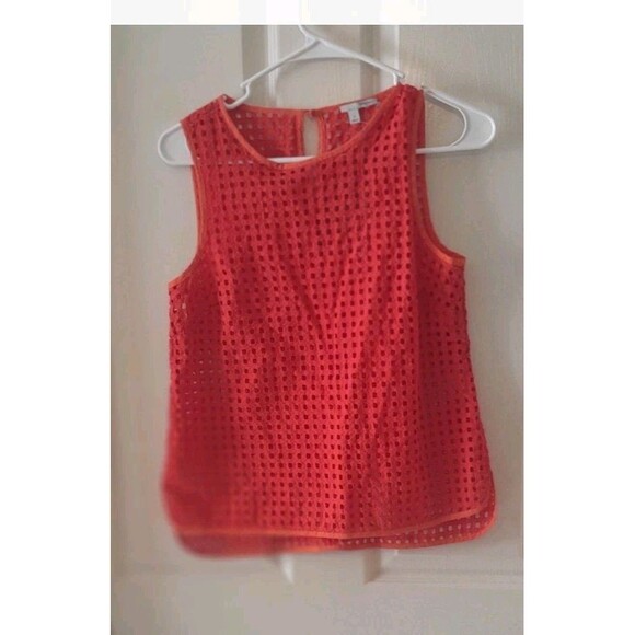 Halogen Womens Orange See Through Square Top. Size Xs. B64 - Picture 1 of 4